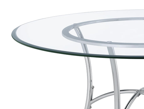 Kline 48-inch Round Glass Top Dining Table Chrome — product image 6