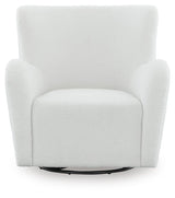 Rowenburg Cream Swivel Glider Accent Chair — front view