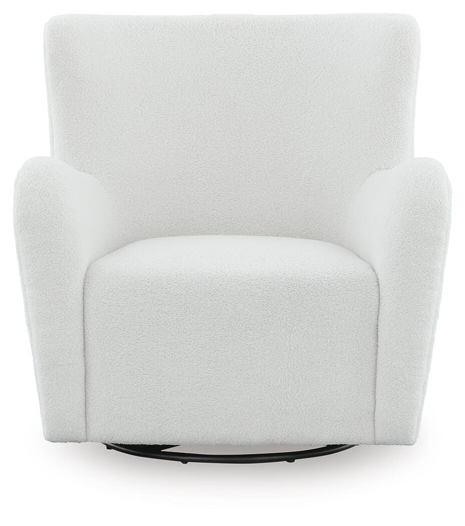 Rowenburg Cream Swivel Glider Accent Chair — front view