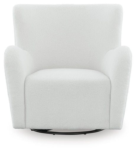 Rowenburg Cream Swivel Glider Accent Chair — front view