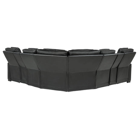 Zuma 3-Piece Dual Power Faux Leather Reclining Sectional Sofa Black — product image 5