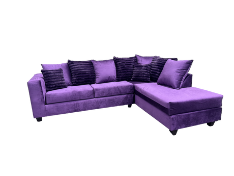 Kora Purple 2-Piece Fabric Sectional Sofa view 3