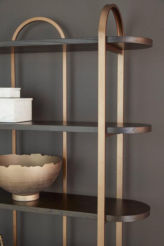 Brentmour Brown Gold Bookcase