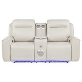 Rojas Dual Power Reclining Loveseat with Bluetooth Speakers Greige — product image 4