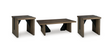 Brown Rustic Oak Veneer 3-Piece Coffee Table Set — product view