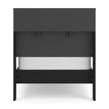 Kozmour Black/Brown Twin Bookcase Complete Bed Frame — back view