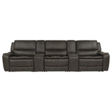 Marcell 5-Piece 3-Seat Power Home Theater Seating with Dual Consoles Grey — product image 3