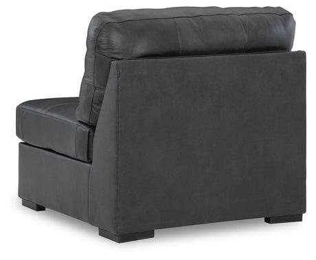 Brindley Fog 4-Piece Sectional with Ottoman — back view