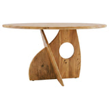 Snyder Round Pedestal Solid Wood Dining Table Natural Acacia — product image 3
