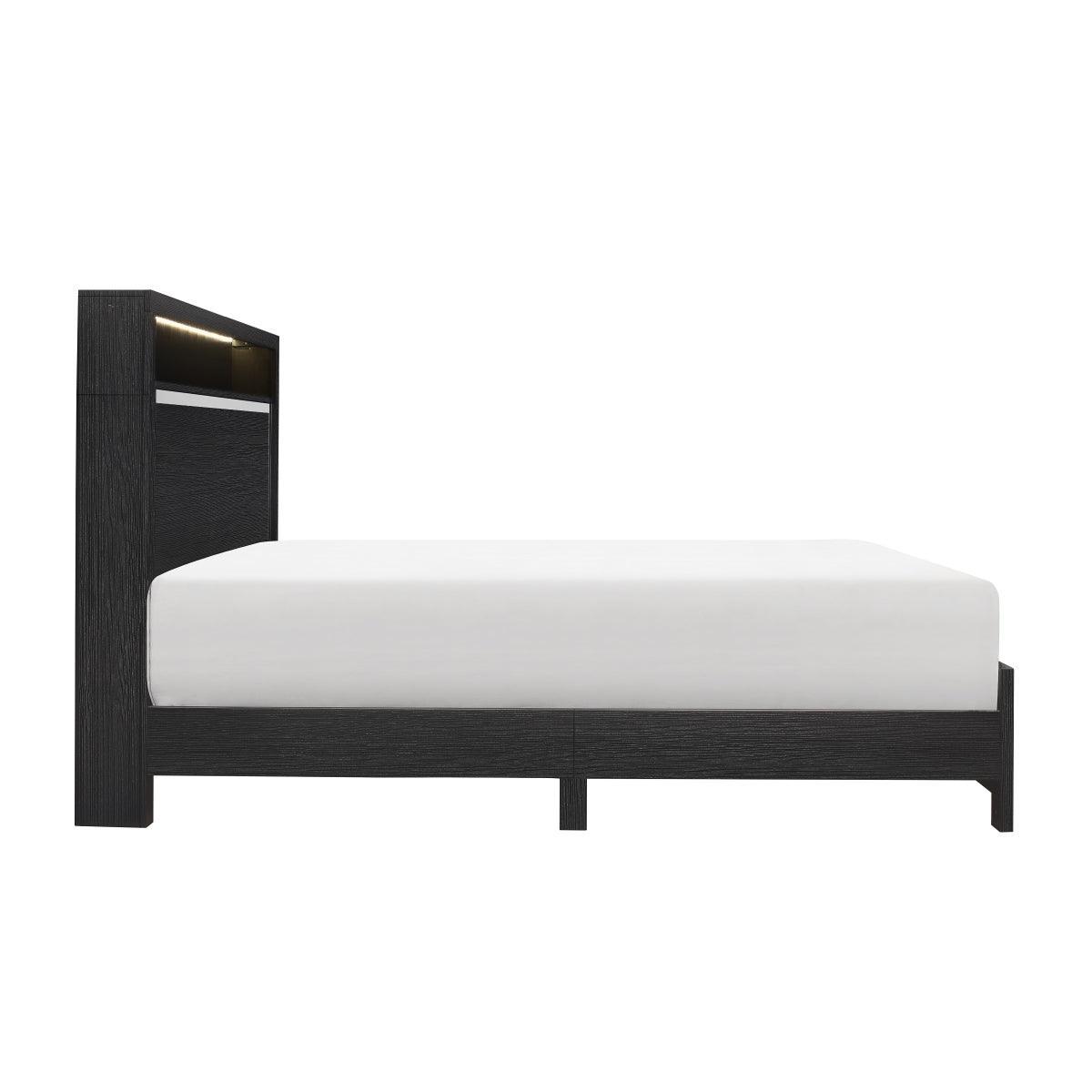 Melamine/Acrylic Modern Contemporary Solid Wood And Veneers Bookcase LED Twin Bed - Ella Furniture