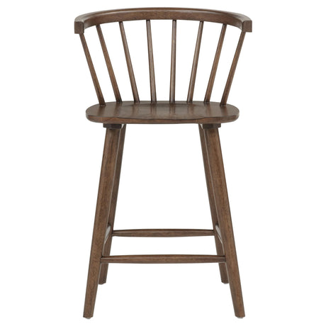 Jeffries 2-Piece Curved Spindle-Back Counter Chair Set Walnut — product image 3