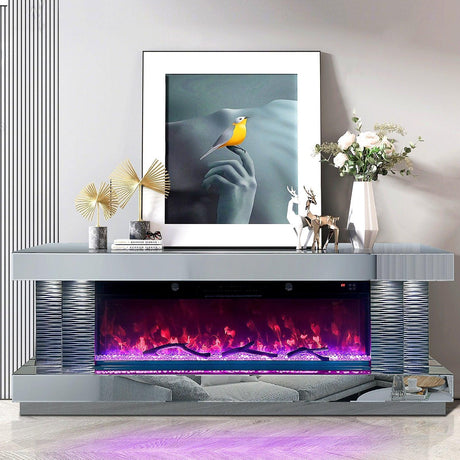 A90 Tv Stand W/fireplace - Ella Furniture