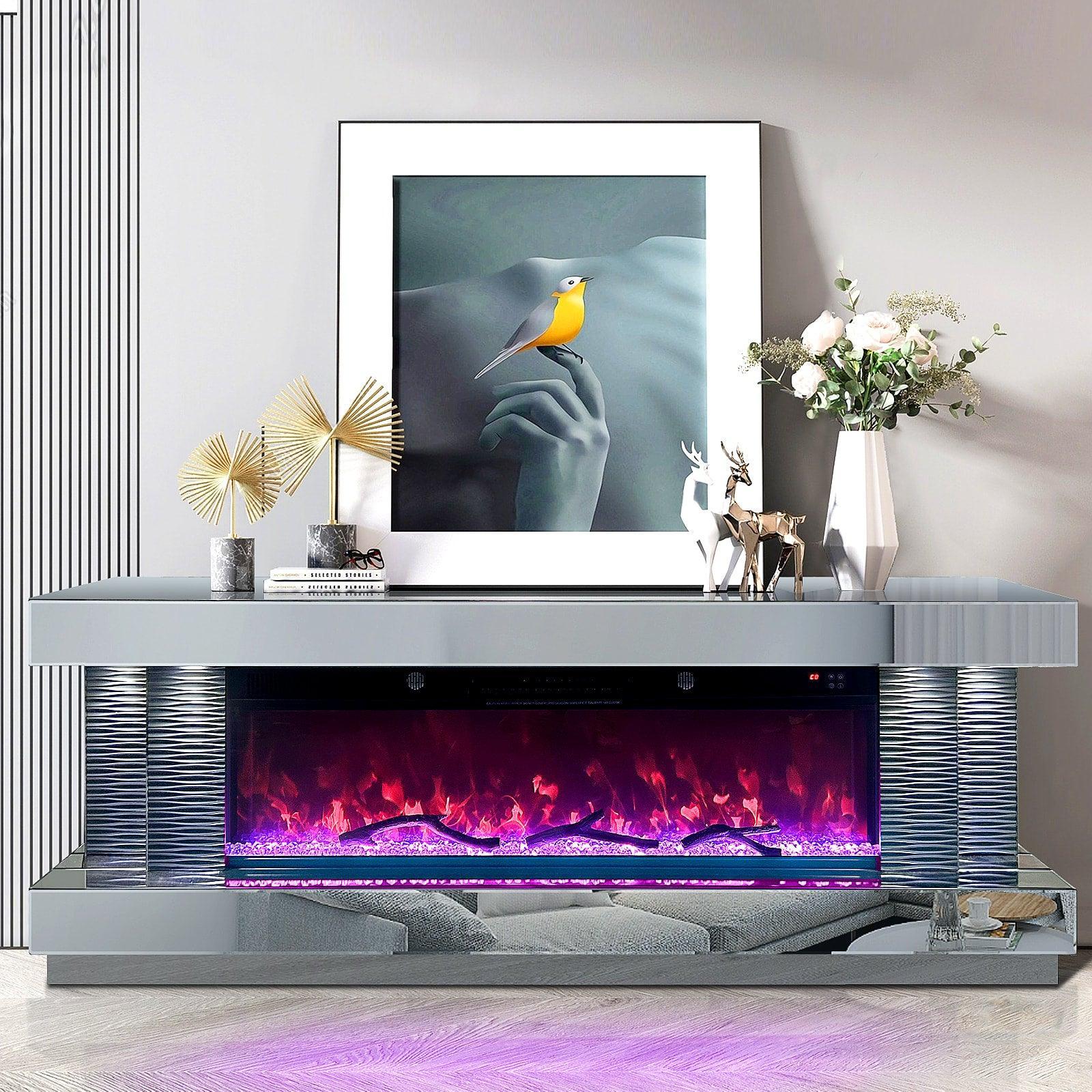 A90 Tv Stand W/fireplace - Ella Furniture