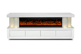 A97 White TV Stand Fireplace