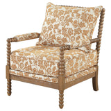 Blanchett Upholstered Bobbin Accent Chair Apricot and Distressed Brown — product image 4