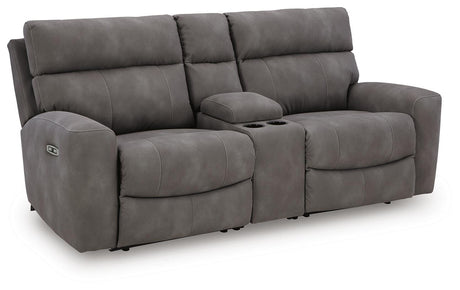Next-Gen Slate DuraPella Sofa and Loveseat — angled view