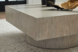 Gray Oak Veneer Coffee Table with Casters — product image 4