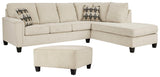 Abinger Natural 2-Piece Sectional With Ottoman - Ella Furniture