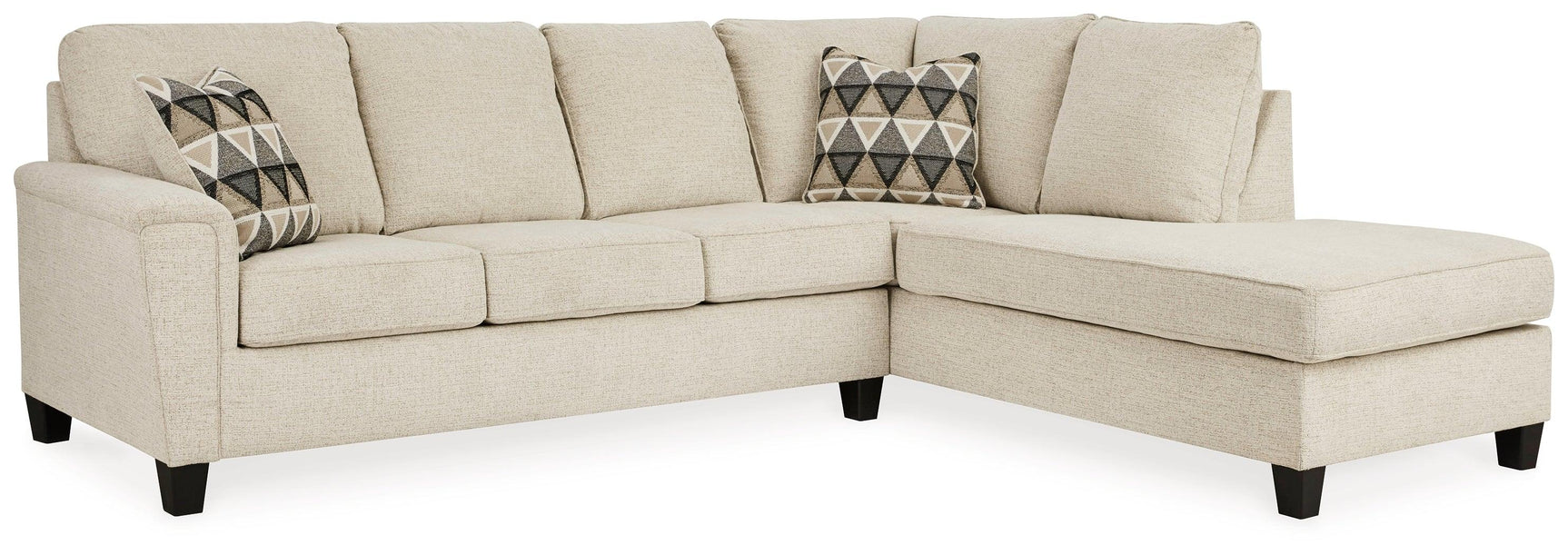 Abinger Natural 2-Piece Sectional With Ottoman - Ella Furniture