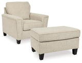 Abinger Natural Chair And Ottoman - Ella Furniture