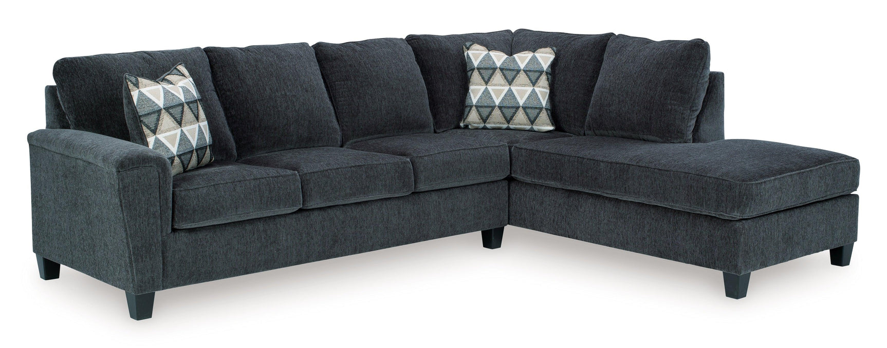 Abinger Smoke 2-Piece Sectional With Ottoman - Ella Furniture