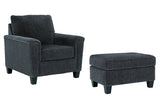 Abinger Smoke Chair And Ottoman - Ella Furniture