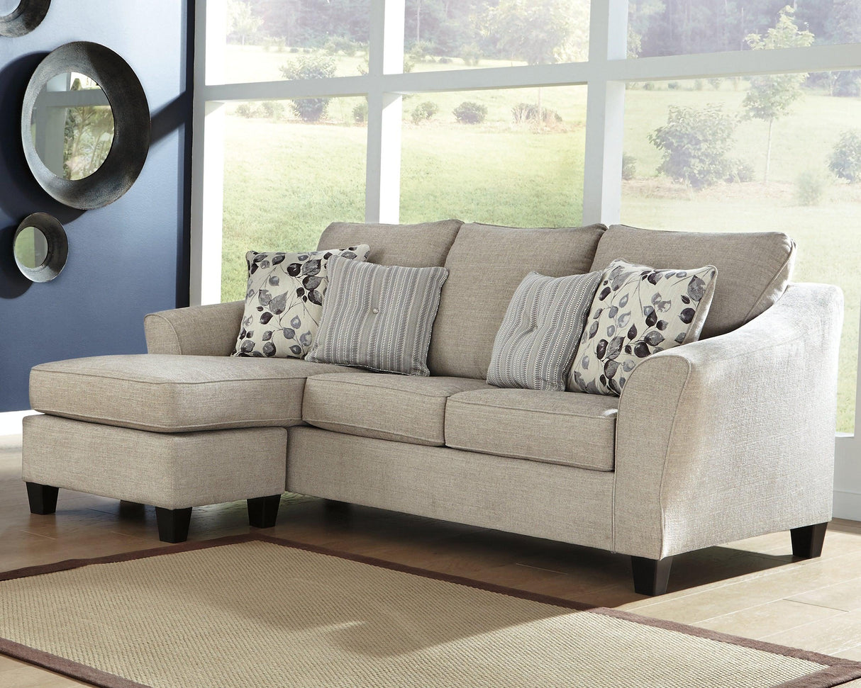 Abney Driftwood Sofa Chaise, Chair, And Ottoman - Ella Furniture
