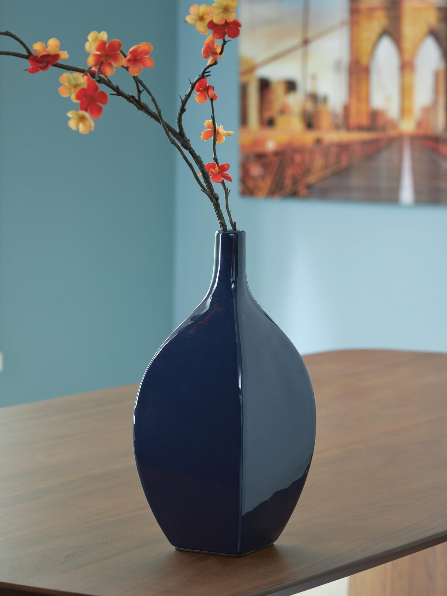 Abtinson Navy Vase from Ella Furniture