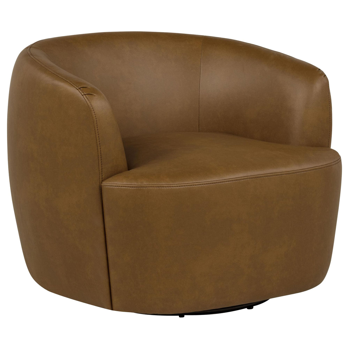 Hudson Faux Leather Swivel Accent Chair Cognac — product view