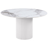 Acadia Round 53-inch Sintered Stone Top Dining Table White 105580 - Ella Furniture