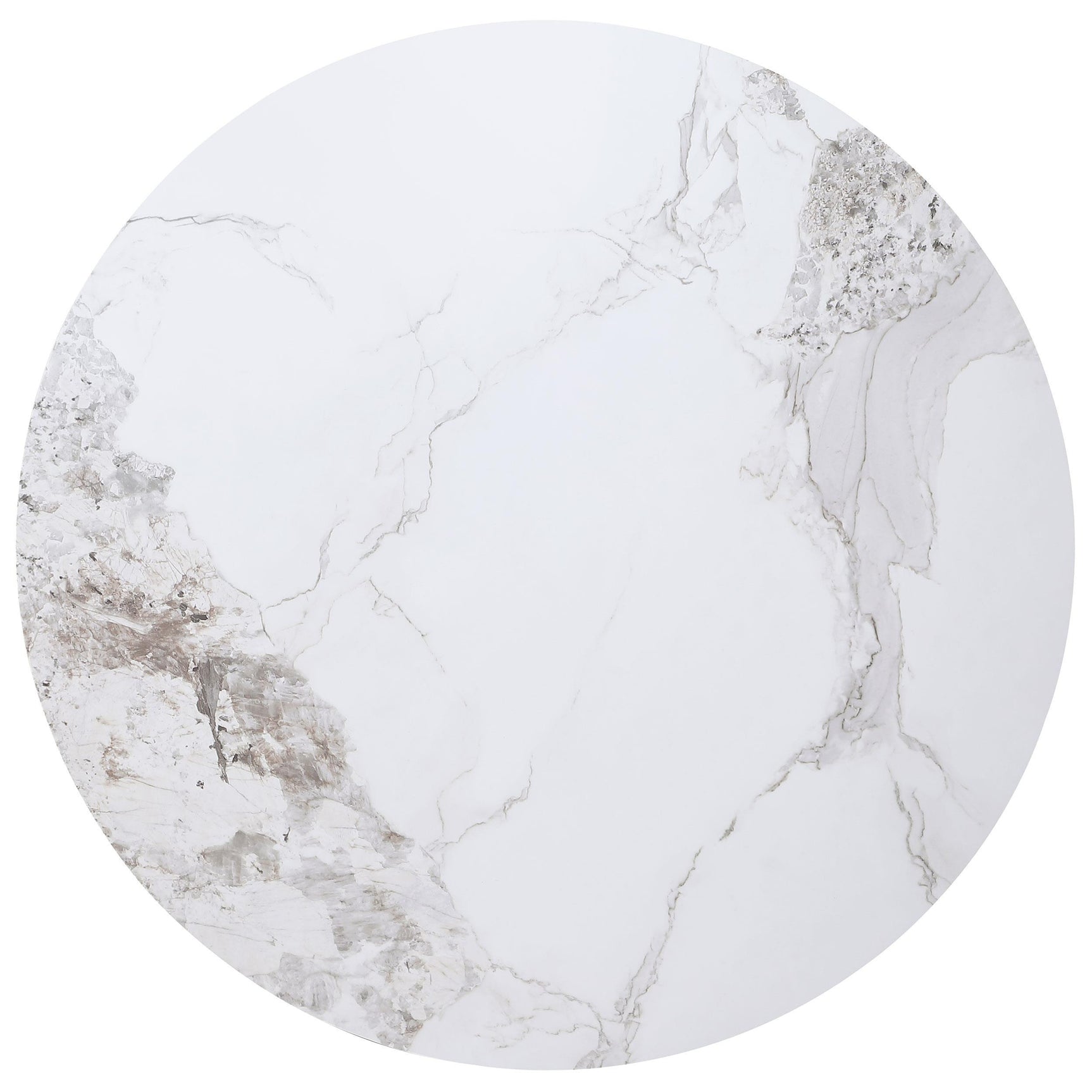 Acadia Round 53-inch Sintered Stone Top Dining Table White 105580 - Ella Furniture