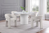 Acadia Round 53-inch Sintered Stone Top Dining Table White 105580 - Ella Furniture