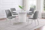 Acadia Round 53-inch Sintered Stone Top Dining Table White 105580 - Ella Furniture
