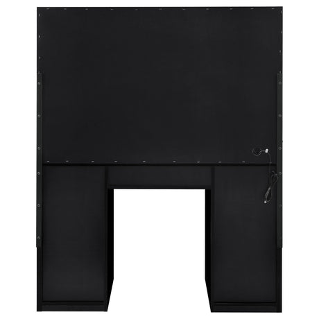 Acena 7-drawer Vanity Set with Lighting Black High Gloss 931144 - Ella Furniture