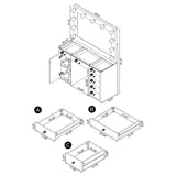 Acena 7-drawer Vanity Set with Lighting Grey High Gloss 931145 - Ella Furniture