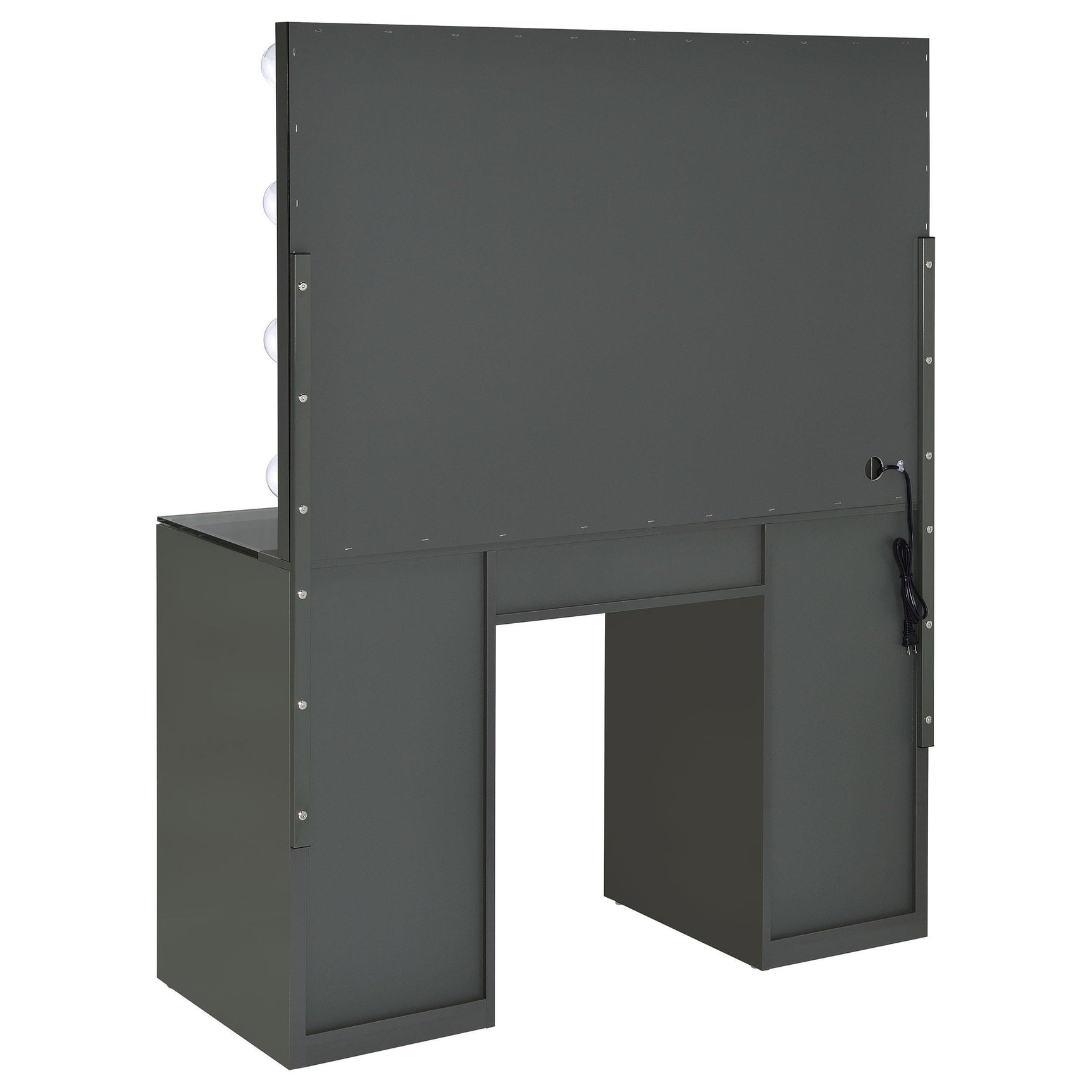 Acena 7-drawer Vanity Set with Lighting Grey High Gloss 931145 - Ella Furniture