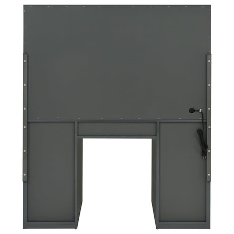 Acena 7-drawer Vanity Set with Lighting Grey High Gloss 931145 - Ella Furniture