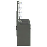 Acena 7-drawer Vanity Set with Lighting Grey High Gloss 931145 - Ella Furniture