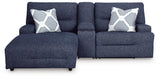 Acklen Place Navy Performance Fabric,Next-Gen Nuvella™ 3-Piece Power Reclining Sectional Sofa with Chaise view 4