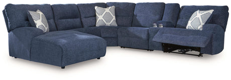 Acklen Place Navy Performance Fabric,Next-Gen Nuvella™ 6-Piece Power Reclining Sectional with Chaise view 4