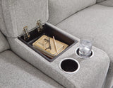 Acklen Place Pewter Performance Fabric,Next-Gen Nuvella™ 3-Piece Power Reclining Sectional Sofa with Chaise detail view