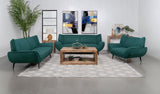 Acton Upholstered Flared Arm Chair Teal Blue 511163 - Ella Furniture