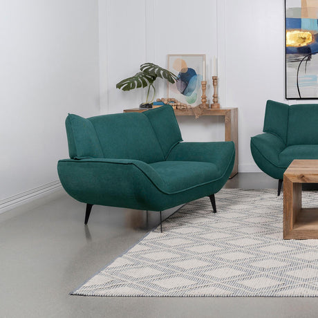 Acton Upholstered Flared Arm Chair Teal Blue 511163 - Ella Furniture
