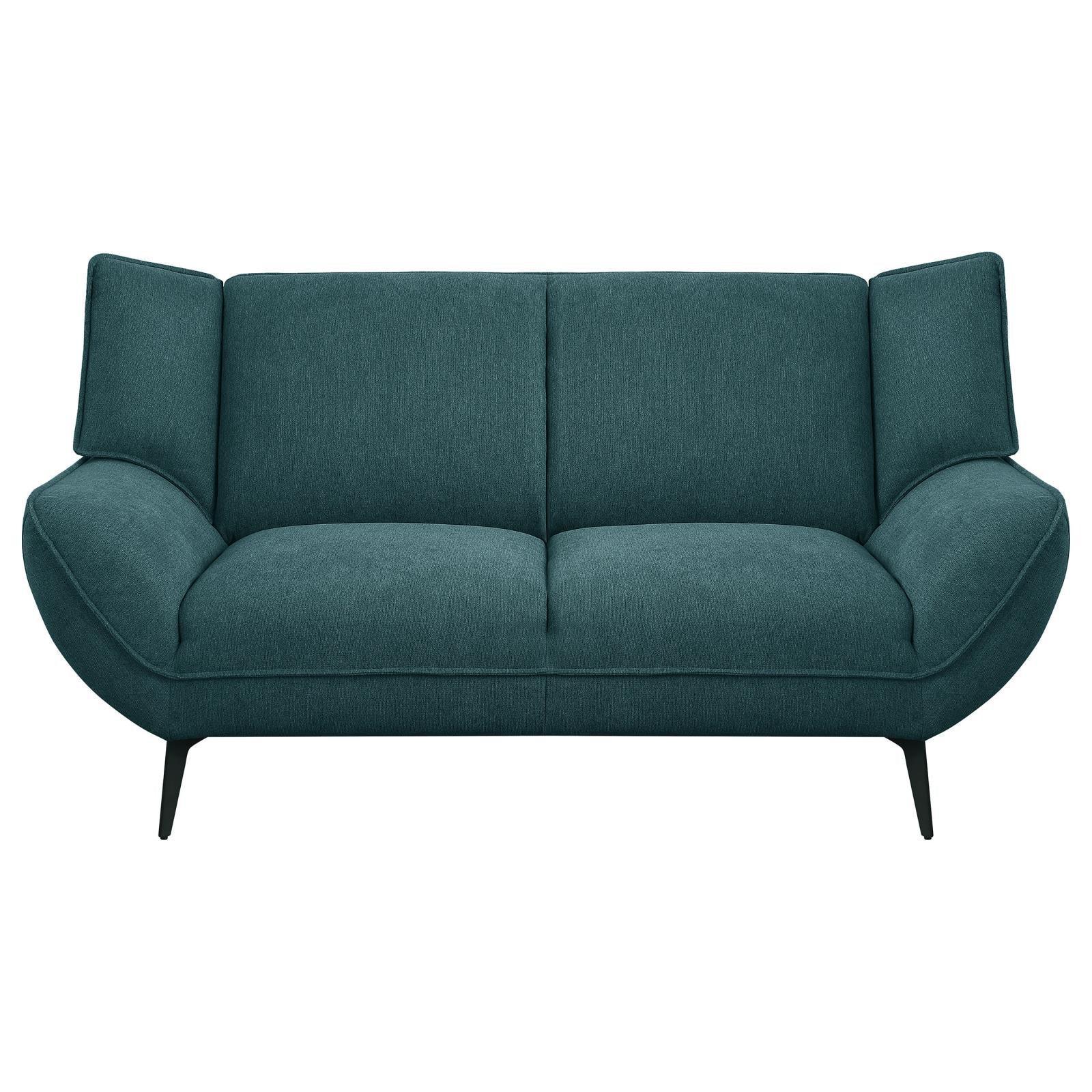 Acton Upholstered Flared Arm Loveseat Teal Blue 511162 - Ella Furniture