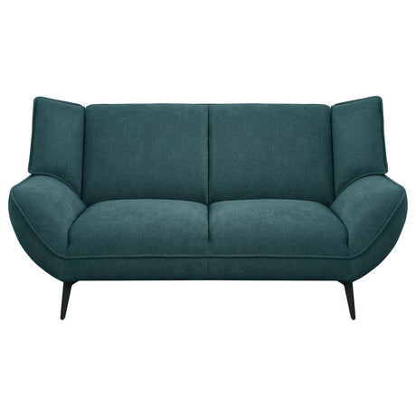 Acton Upholstered Flared Arm Loveseat Teal Blue 511162 - Ella Furniture