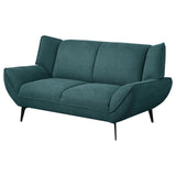 Acton Upholstered Flared Arm Loveseat Teal Blue 511162 - Ella Furniture