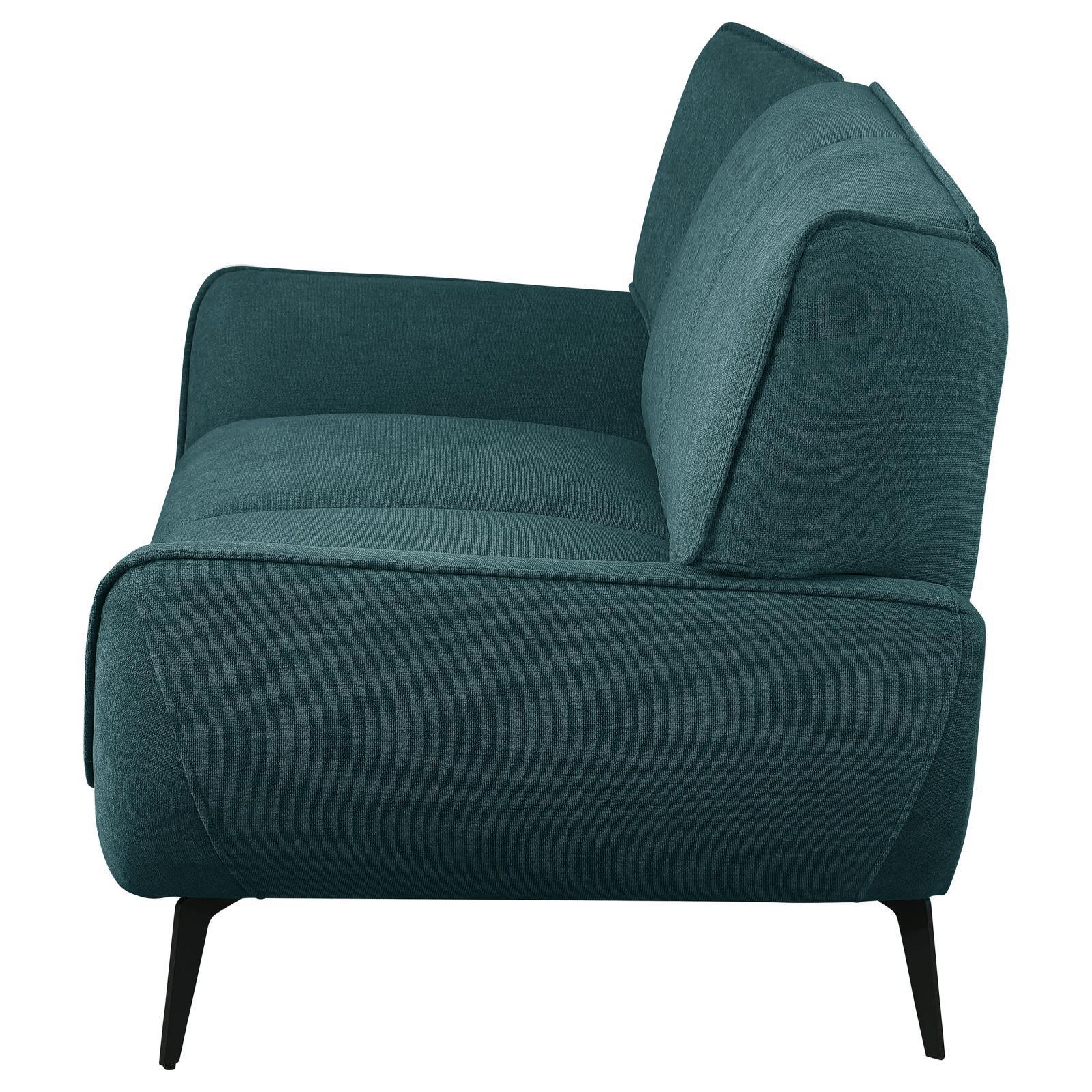 Acton Upholstered Flared Arm Loveseat Teal Blue 511162 - Ella Furniture