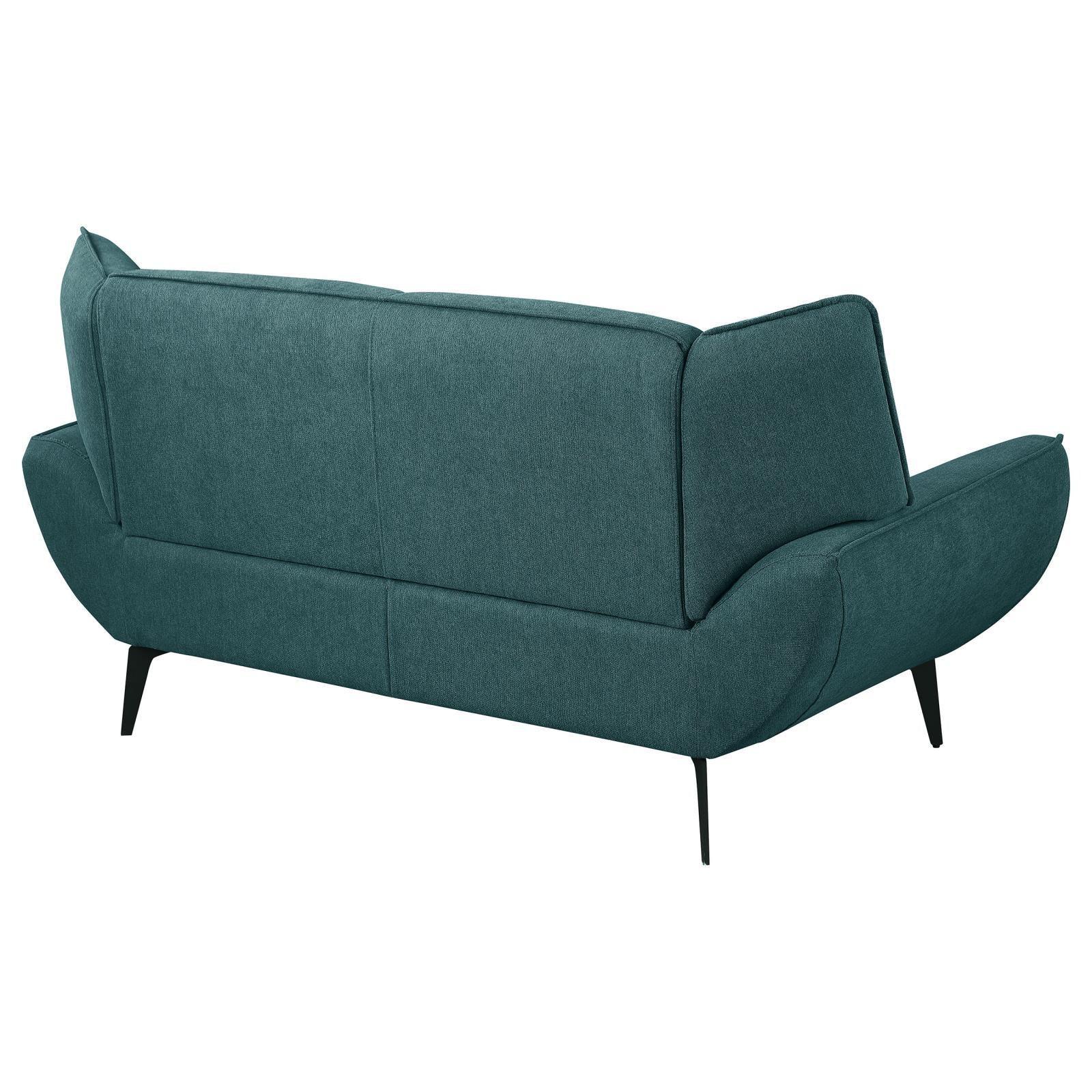 Acton Upholstered Flared Arm Loveseat Teal Blue 511162 - Ella Furniture