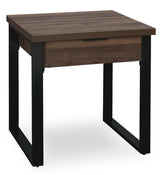 Wickman Falls Dark Brown End Table — angled view