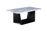 Adea Black/White Modern Contemporary Solid Wood Marble Top Cocktail Group Coffee Table - Ella Furniture